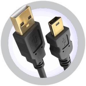 USB A Male To USB Mini-B 5 Pin Male