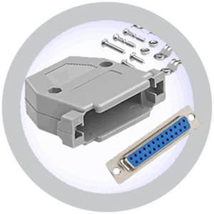 DB25 Female Connector with Plastic Housing Cover Kit (5 Pack)
