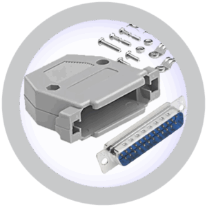 DB25 Male Connector with Plastic Housing Cover Kit (5 Pack)