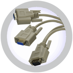10 Inch VGA Split Cable (HD15M to 2X HD15F)